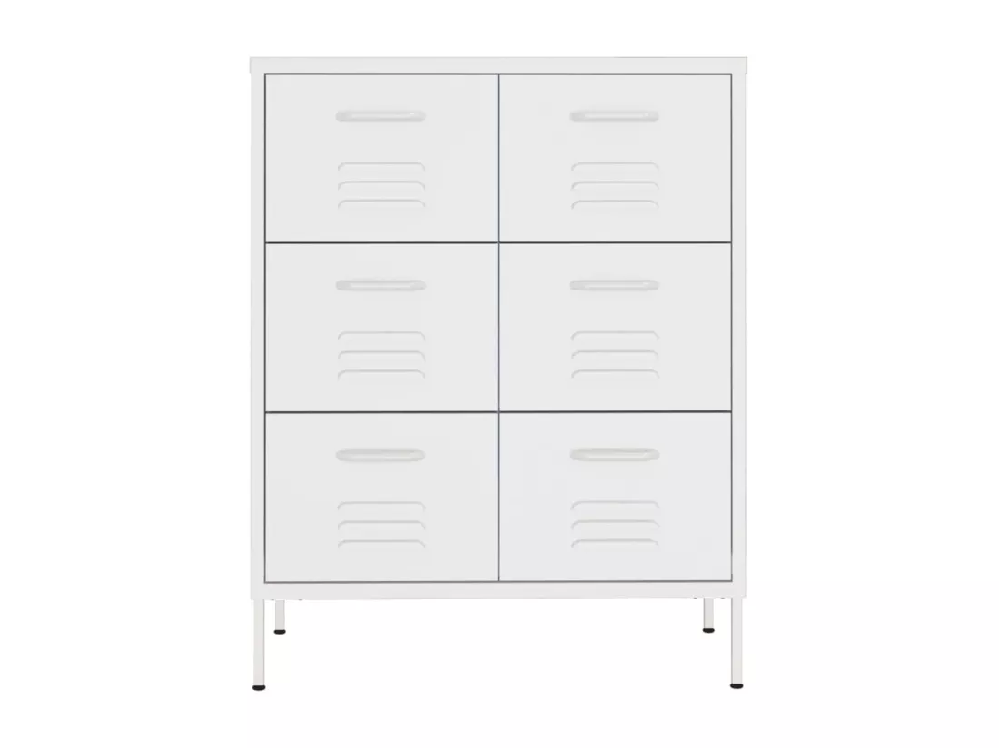 Armoire à tiroirs Blanc 80x35x101,5 cm Acier