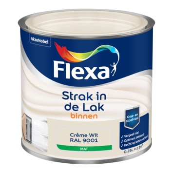 Flexa Strak in de Lak binnenlak mat RAL 9001 crème wit 250 ml