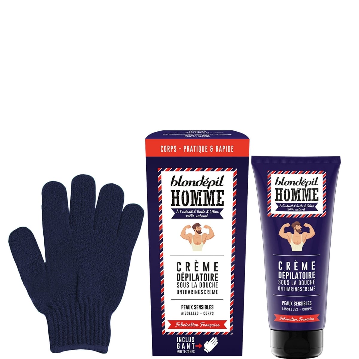 Blondépil Homme Blondépil Homme Crème Dépilatoire Sous la Douche - Peaux Sensibles Aisselles - Corps