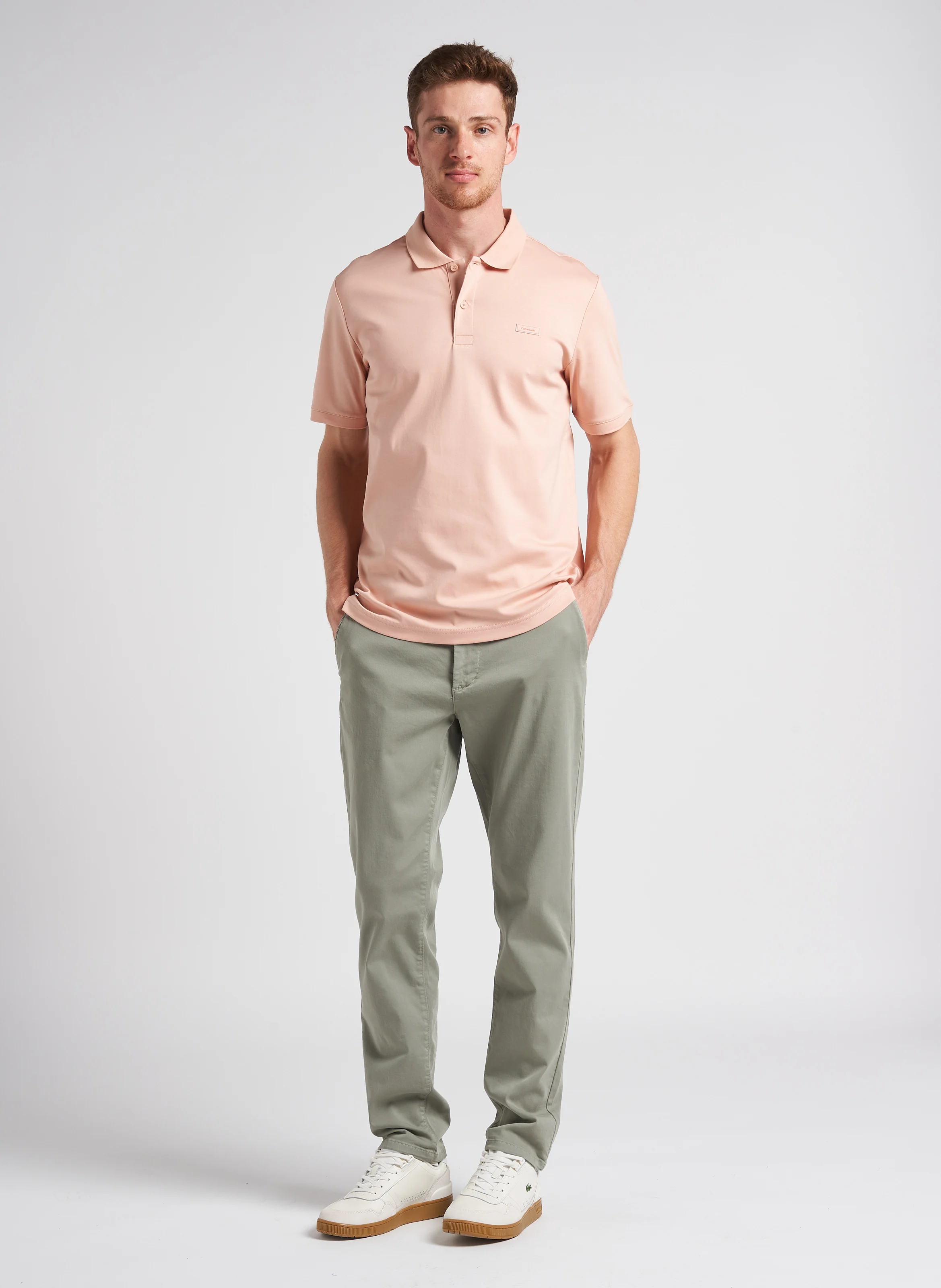 LAVIS - Pantalon droit en coton bio mélangé | Kaki