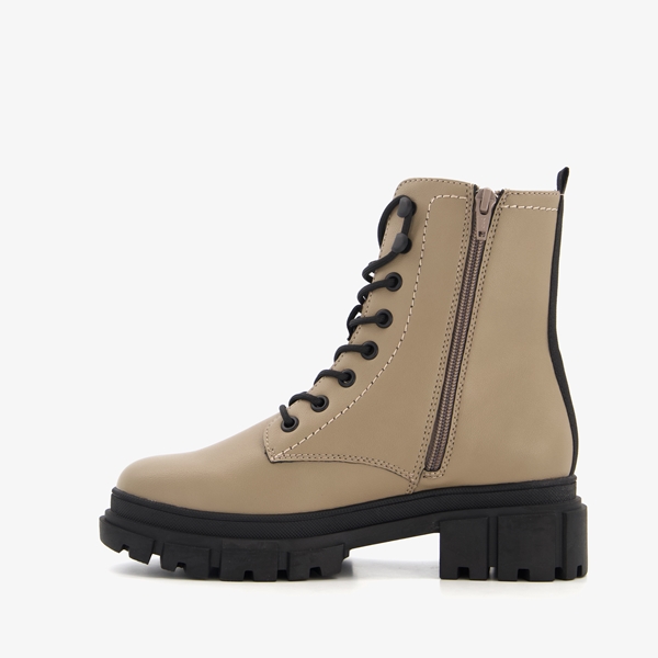 s. Oliver dames veterboots beige/taupe