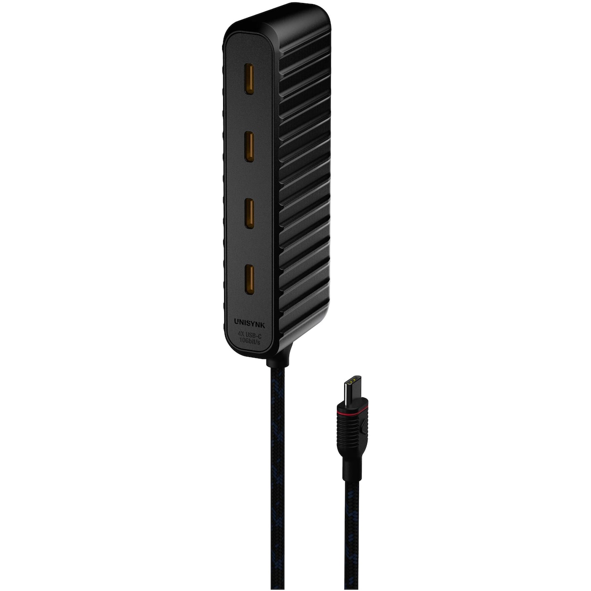 Unisynk USB-C til 4x USB-C mini hub (sort)