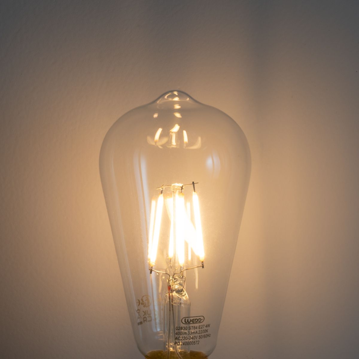 E27 LED lamp ST64 schemersensor 4W 400 lm 2200K