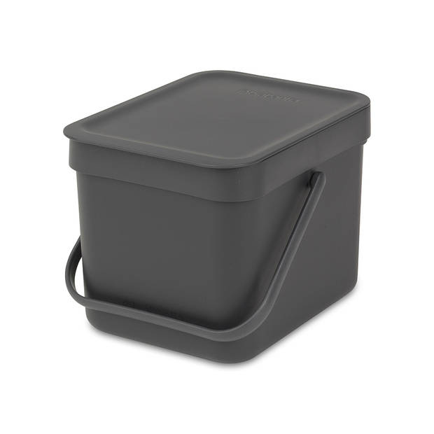 Brabantia Sort & Go afvalemmer 6 liter - Dark Grey