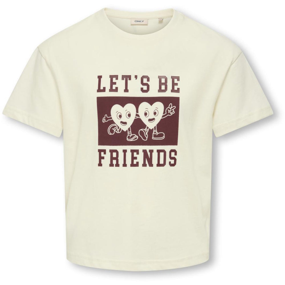 Køb kids ONLY Cloud Dancer Friends/Cabernet Koggitta S/S Boxy Printed Top Jrs