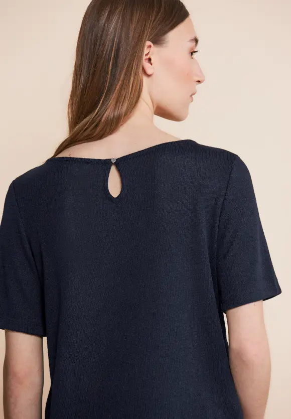 Shirt im Strick Look - deep blue
