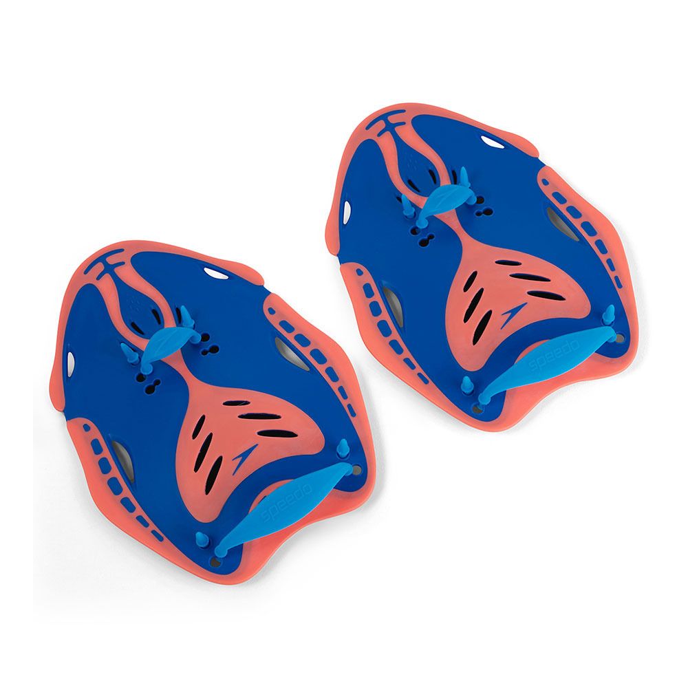 Speedo POWER PADDLE - Plaquettes de natation blue/orange
