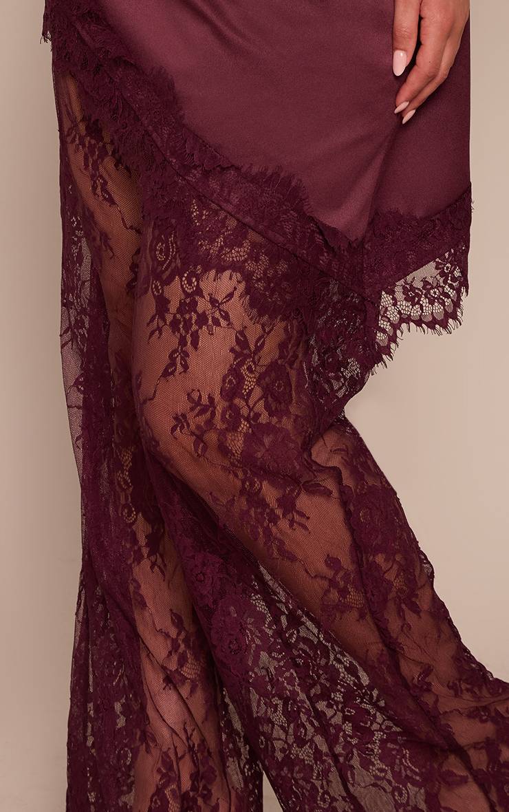 Prune Pantalon Large En Dentelle Shape