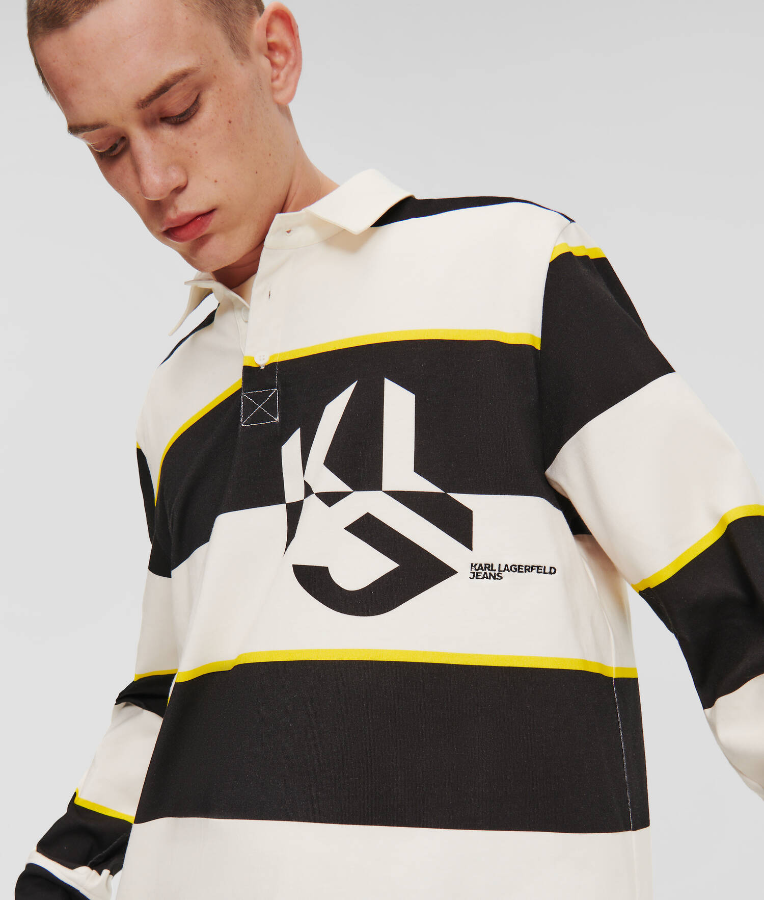CHEMISE DE RUGBY RAYÉE KLJ MONOGRAM