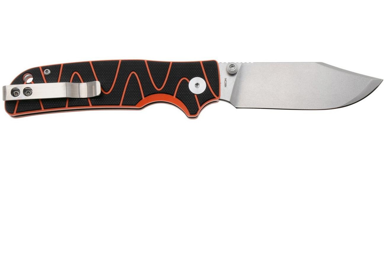 QSP Knife Kali QS159-D1 Stonewashed 14C28N Black Orange G10, zakmes, Keanu Alfaro design