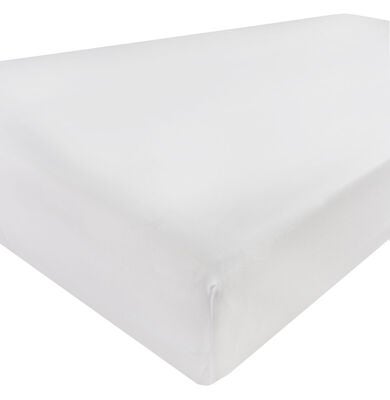 BabyMatex Satin Stretch-Laken, 90x200, Hvit