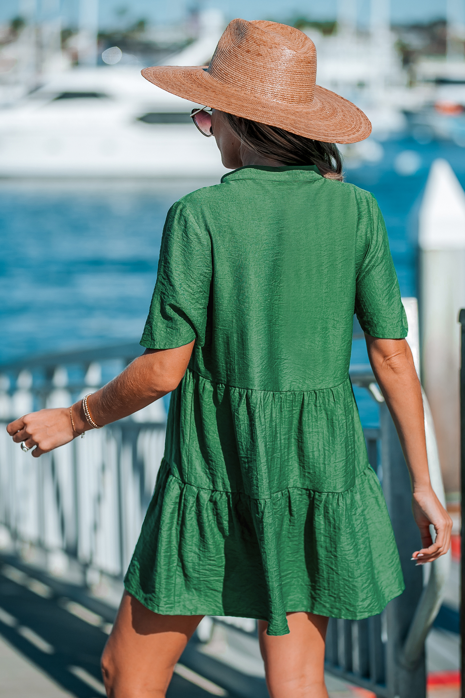 Robe cover up à lambris vert