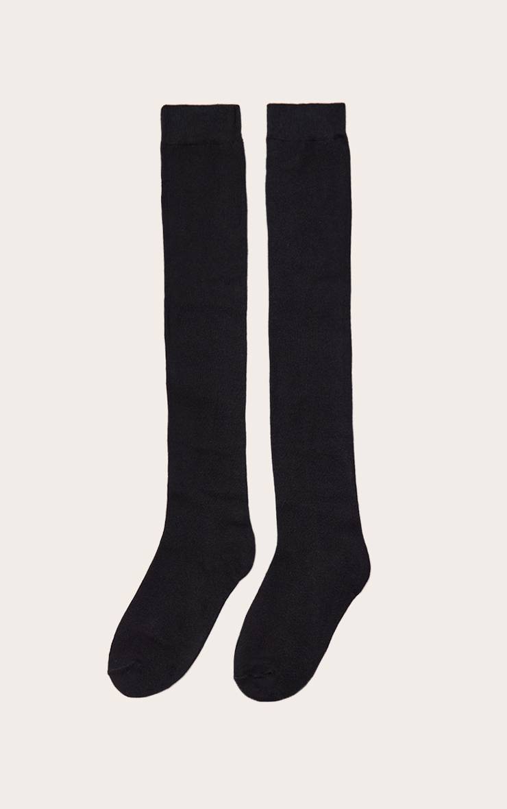 Noir Chaussettes Hautes En Coton