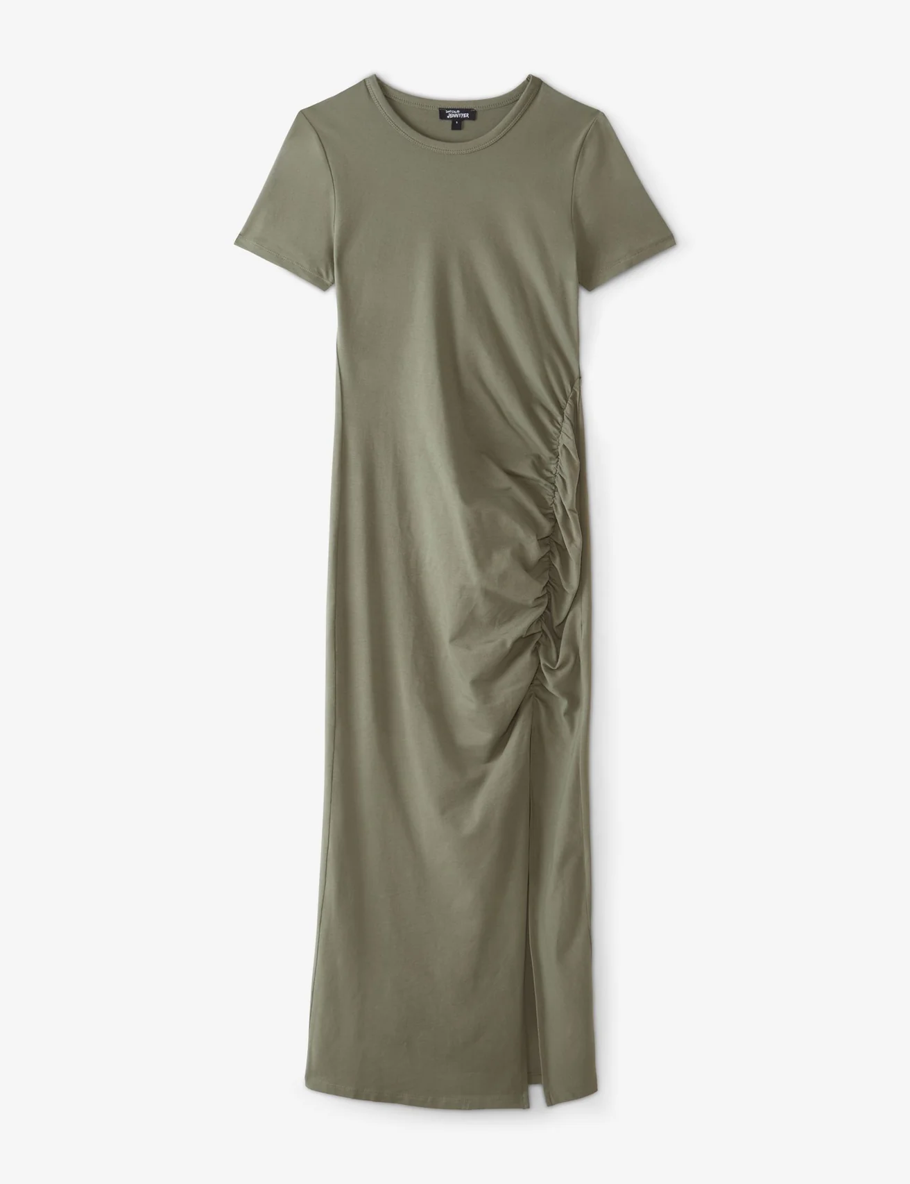 Robe longue à manches courtes kaki foncée
