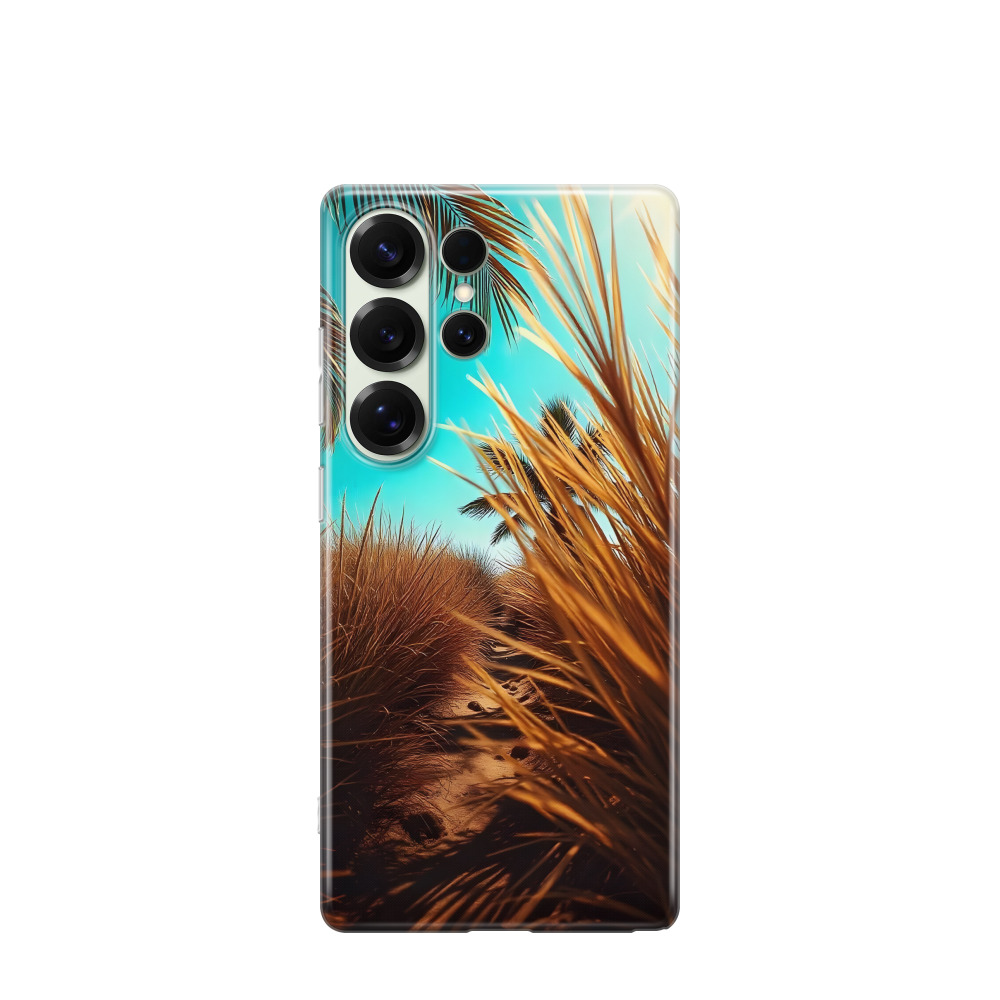 Samsung Galaxy S25 Ultra Gummi Hülle Palmenweg - Türkis