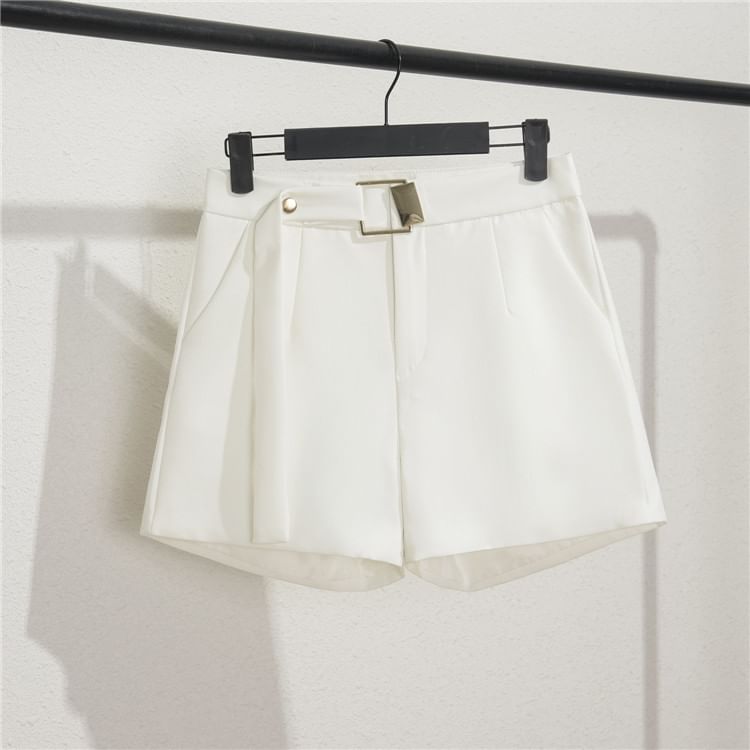 Triplgold - Effen shorts met hoge taille