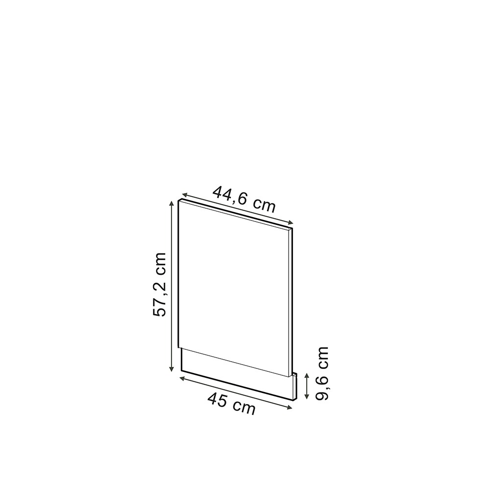 Vicco Geschirrspülerblende R-Line Schwarz Beton Eiche 45 cm mit Arbeitsplatte Anthrazit