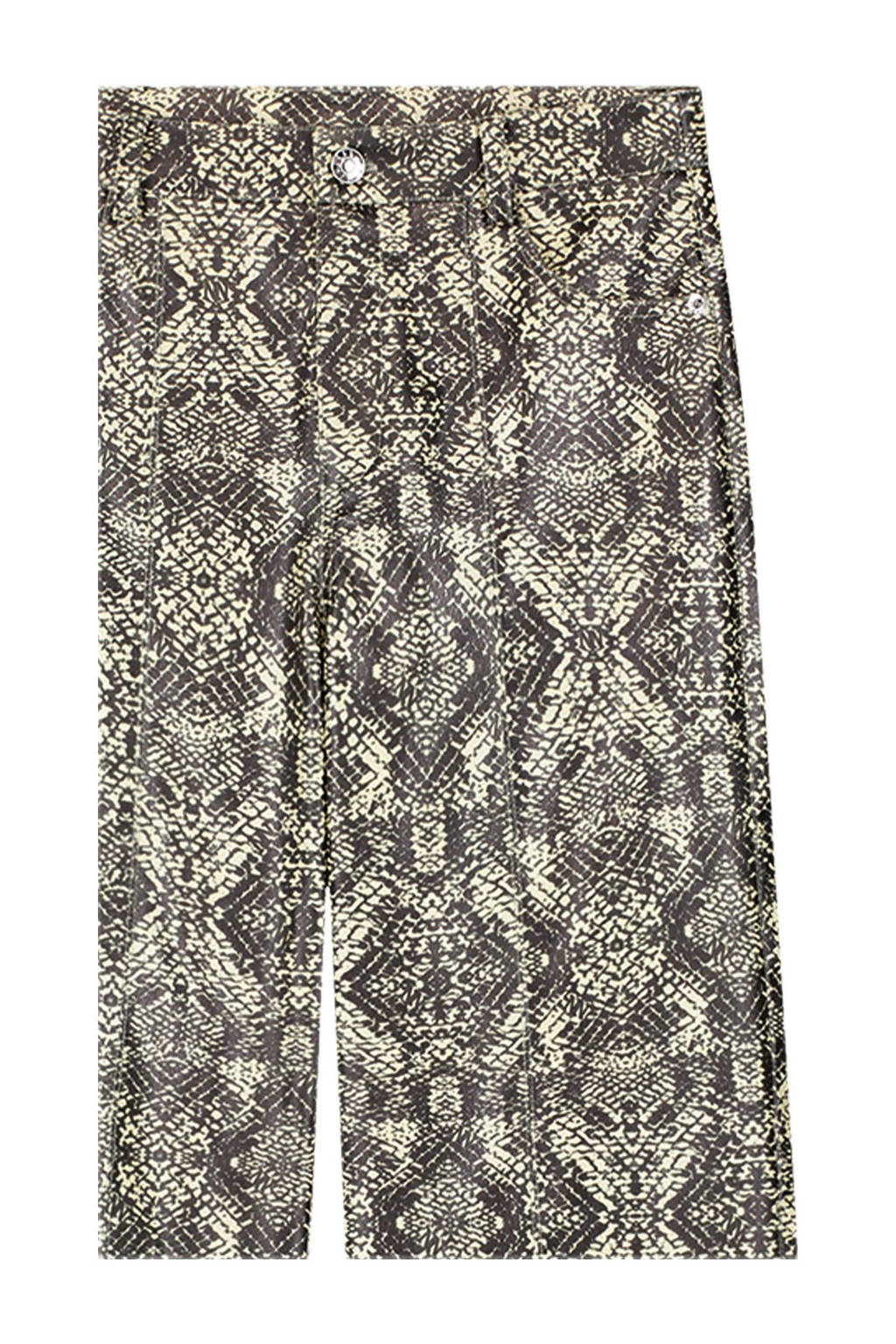 NIK&NIK imitatieleren broek Snakeskin met dierenprint ecru/zwart