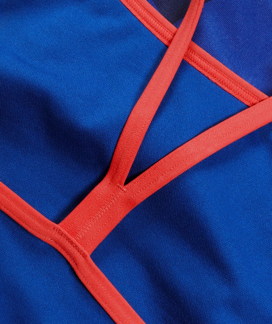 Speedo badedragt til damer - Placement Digital V-Back - Mørkeblå/rød