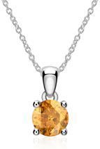 14 karaat witgouden ketting met Citrien