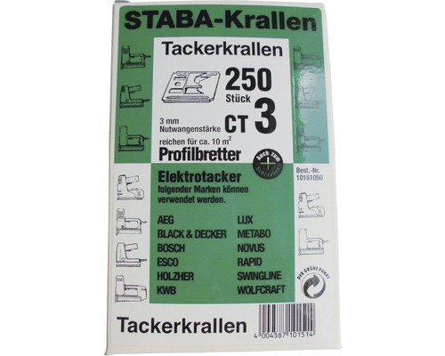 Tackerklauw CT3 Verpakking = 250 stuks