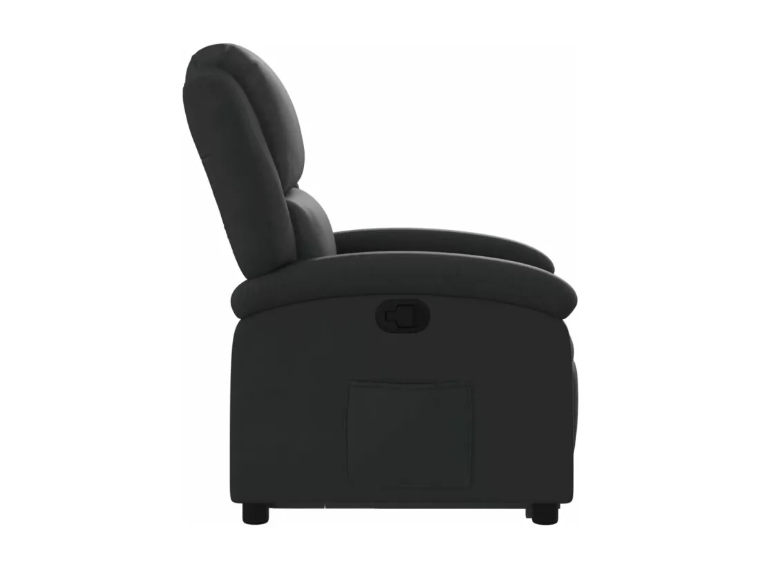 Fauteuil inclinable noir cuir véritable