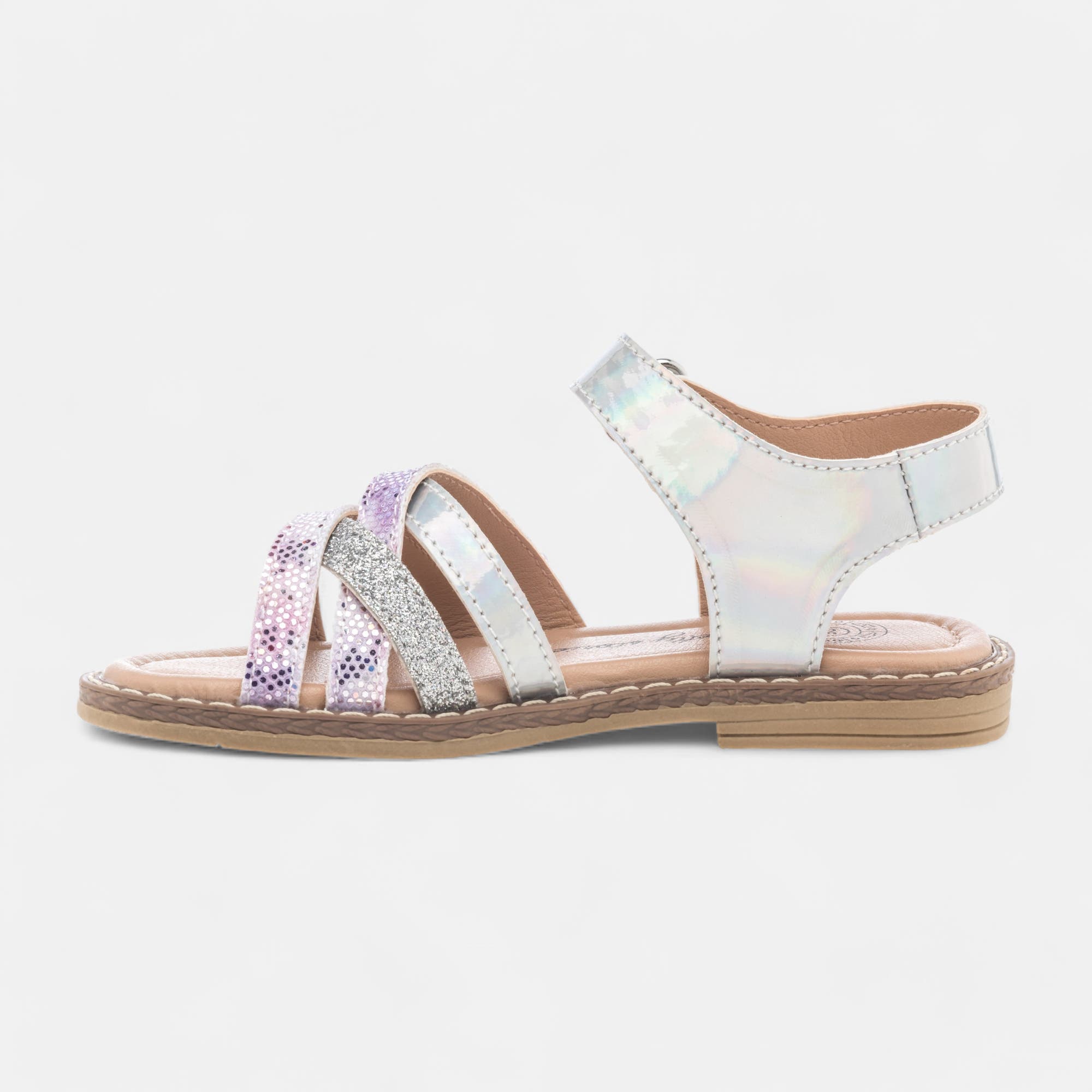 Baskets en toile Fille argent