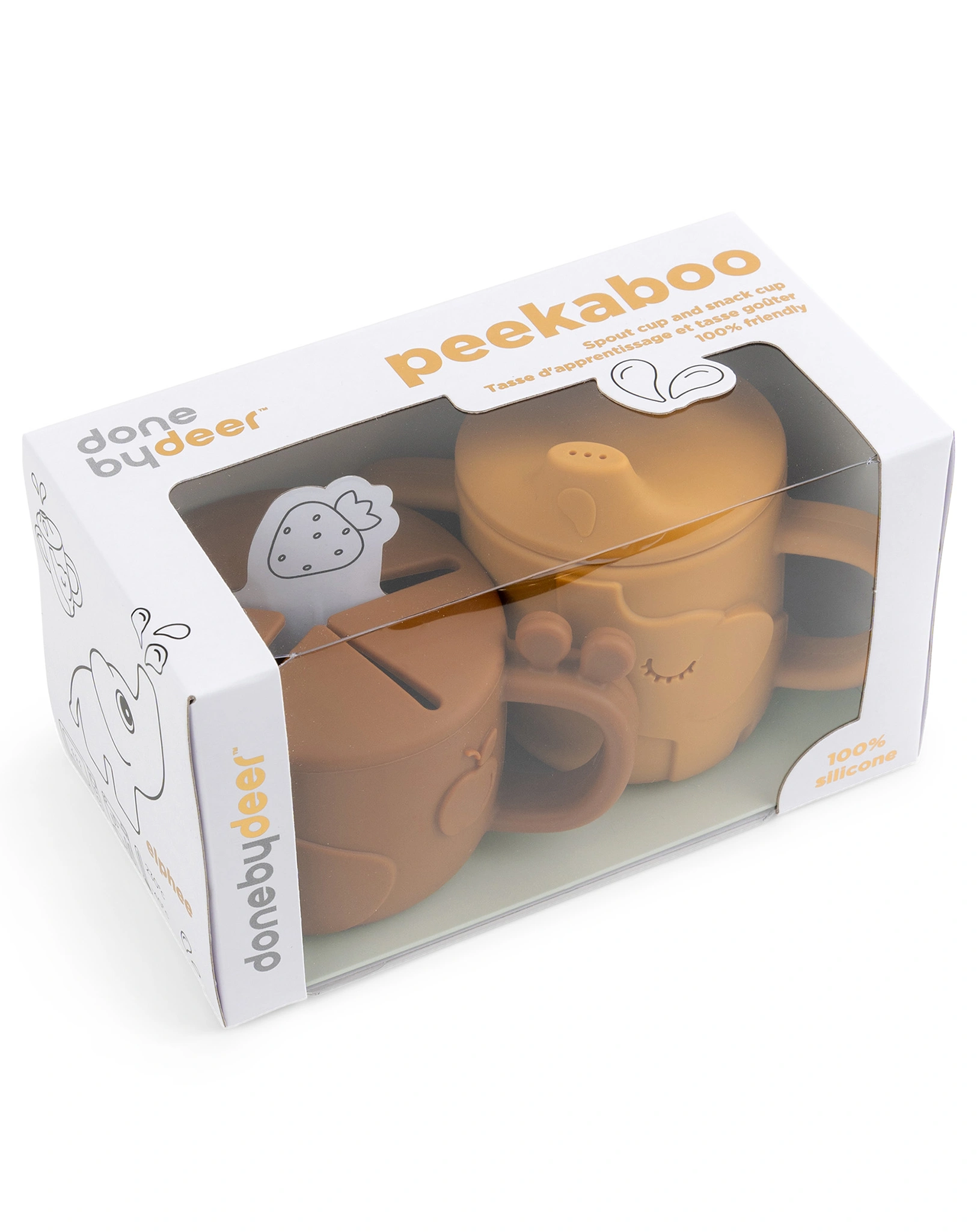 Trinkbecher Set PEEKABOO - DEER FRIENDS 3-teilig in senfgelb