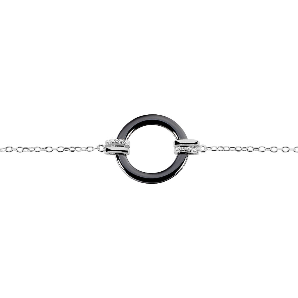 Bracelet Bertillianne Argent Blanc Céramique Et Oxyde De Zirconium