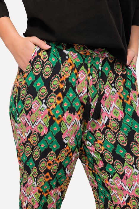 Schlupfhose Rose, Ethnodruck, Elastikbund, Krepp