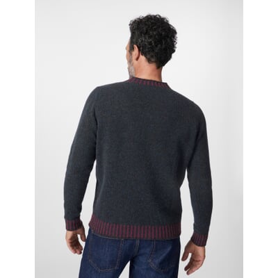 Herren-Strickpullover, Schwarz-Rot