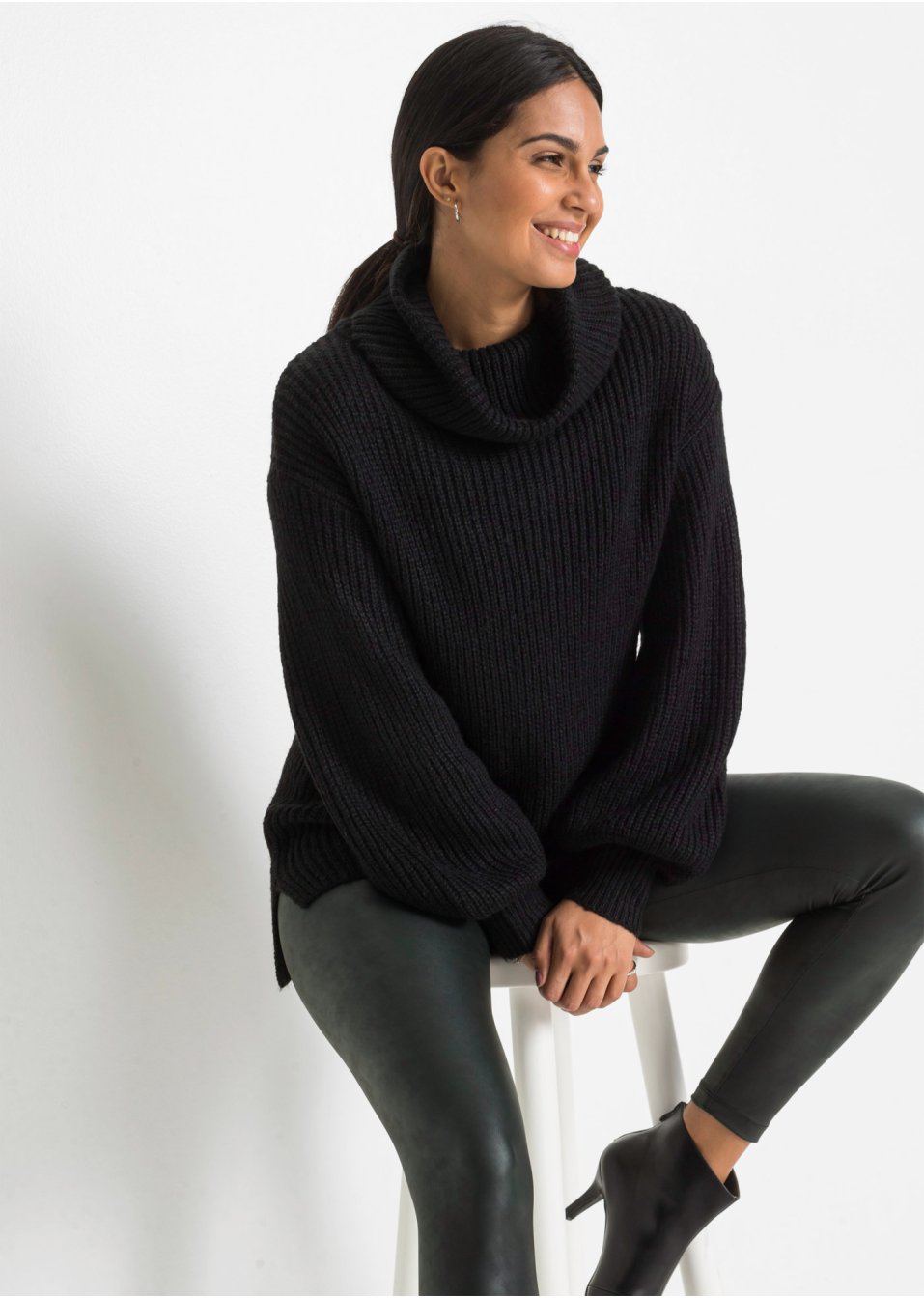 Pull col roulé