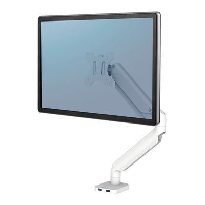 Fellowes Platinum series - Bras porte écran simple réglable - fixation sur bureau - blanc