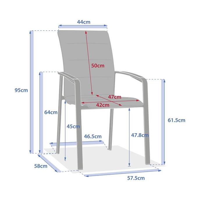 Fauteuil de jardin empilable DIESE Ivoire & Argile