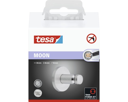tesa MOON handdoekhaak, roestvrij staallook