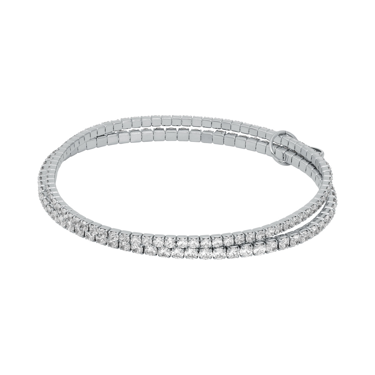 Bracelet MICHAEL KORS laiton argenté jonc zirconias