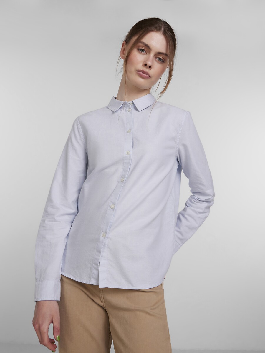 PEÇAS<br>Camisa reta de algodão