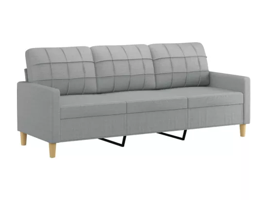 Ensemble de canapés 3 pcs avec coussins Gris clair Tissu