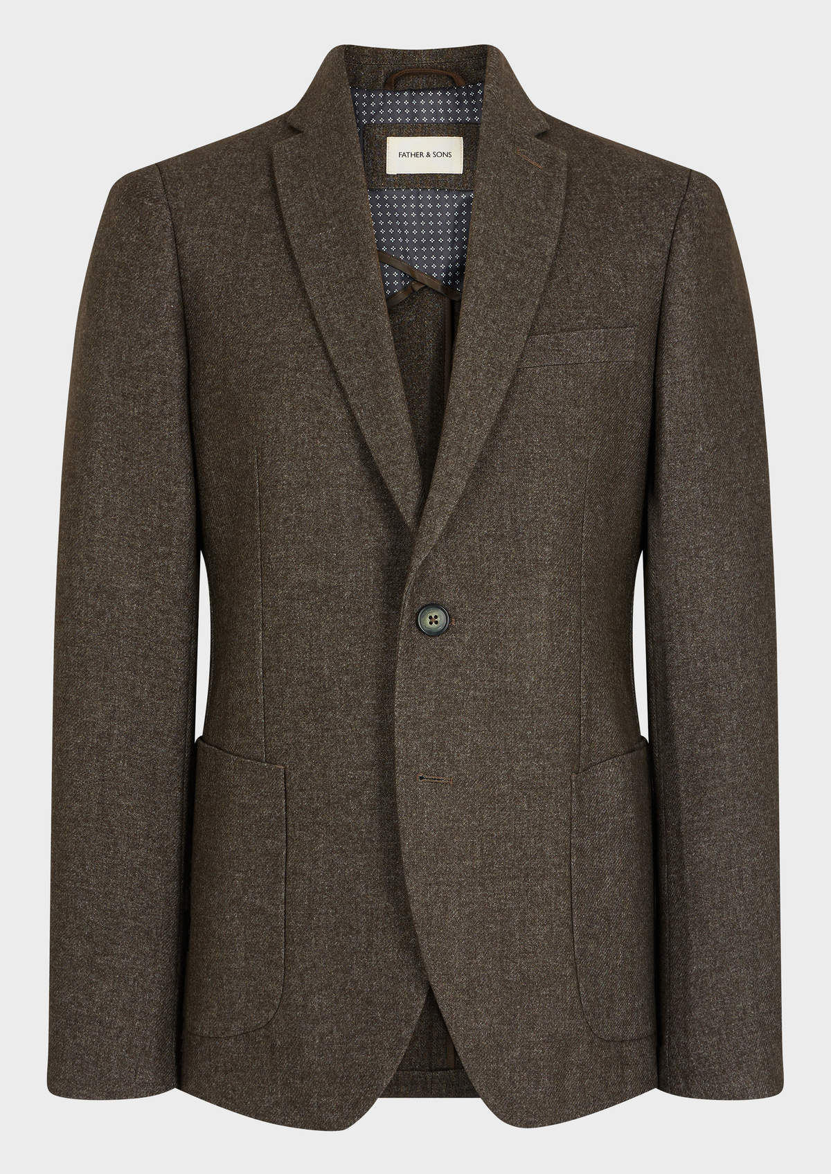 Veste casual Regular en laine mélangée unie kaki