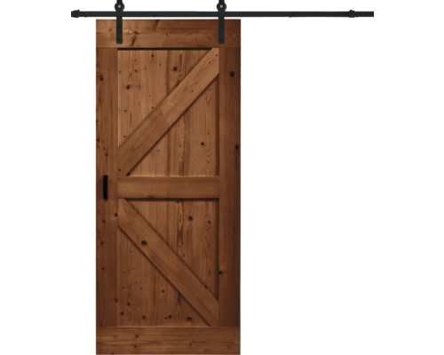 Pertura schuifdeur complete set Yorick British Vintage bruin 950x2150 mm incl. looprail met rol, krukset