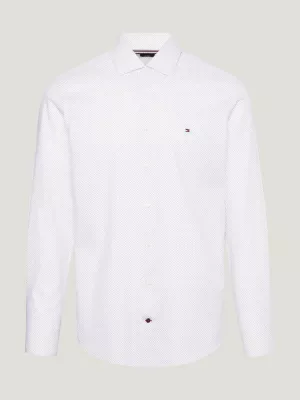 Camisa de corte regular com estampa de micro pontos