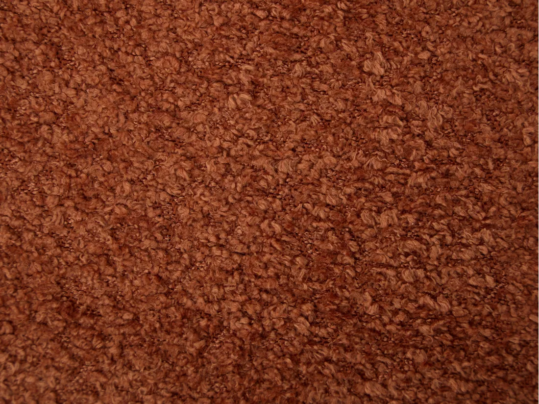 Lot de 6 chaises avec accoudoirs en tissu bouclette et bois d'hévéa noir - Terracotta - LIVELIA de Pascal MORABITO
