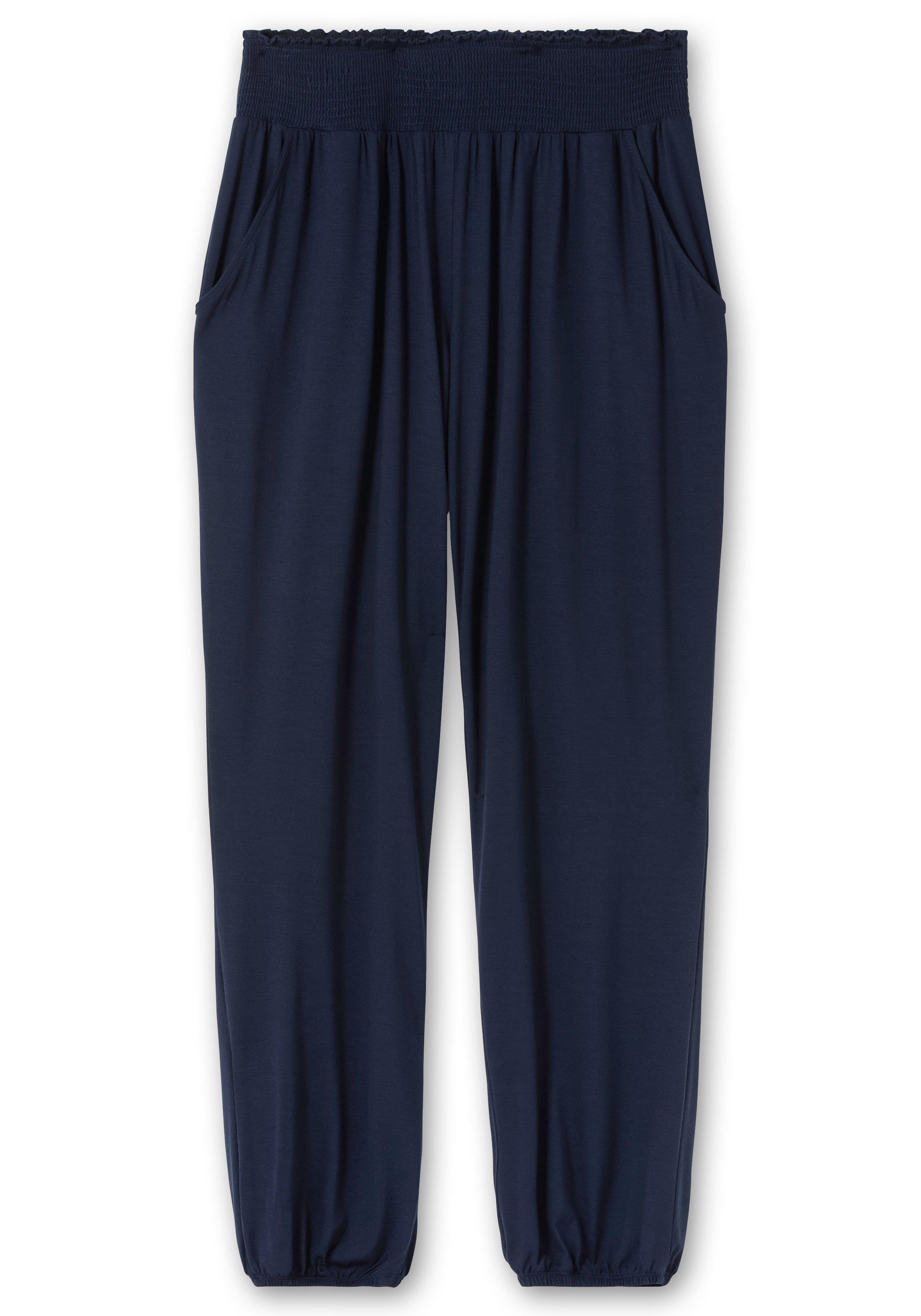 Jerseyhose mit Smokbund und Gummibündchen