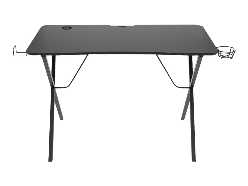 Genesis Holm 200 RGB - Skrivebord - rektangulær med konturerede hjørner - sort