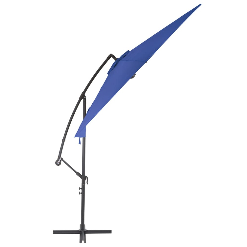 Parasol déporté avec mât en aluminium 300 cm bleu