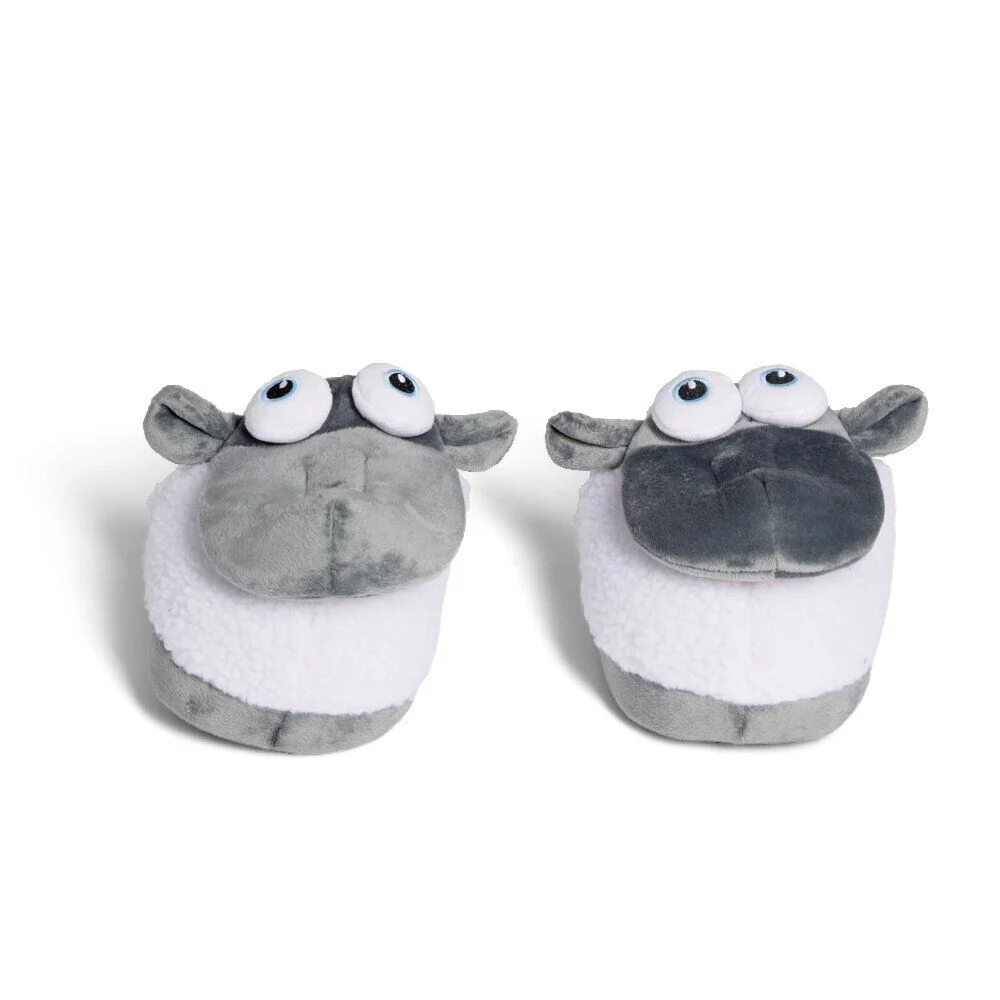 Chaussons tête de mouton polyester gris - pointure 32 à 45