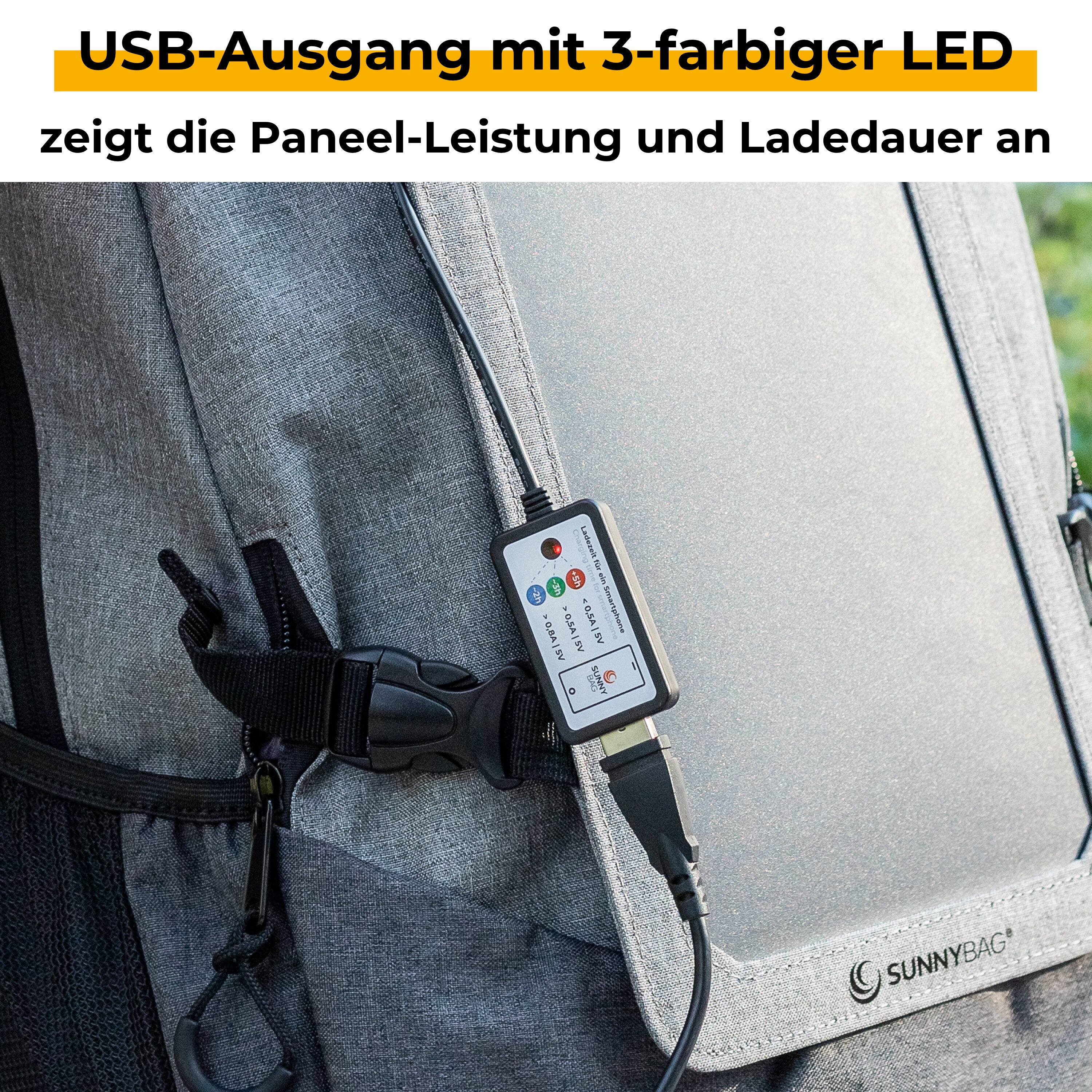 Sunnybag Explorer+ Solarrucksack Grau - Schwarz