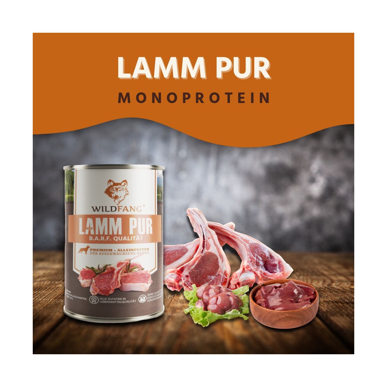 Wildfang Nassfutter Lamm pur 800 g