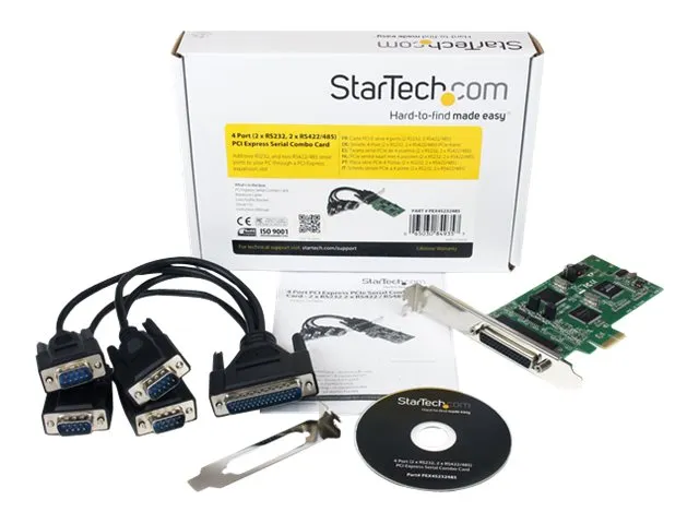 StarTech.com 4 Port PCI Express PCIe Serial Combo Card - Seriel adapter - PCIe - RS-232, RS-422, RS-485 - 4 porte - for P/N: BNDTB10GI, BNDTB210GSFP, BNDTB310GNDP, BNDTB410GSFP, BNDTB4M2E1, BNDTBUSB3142