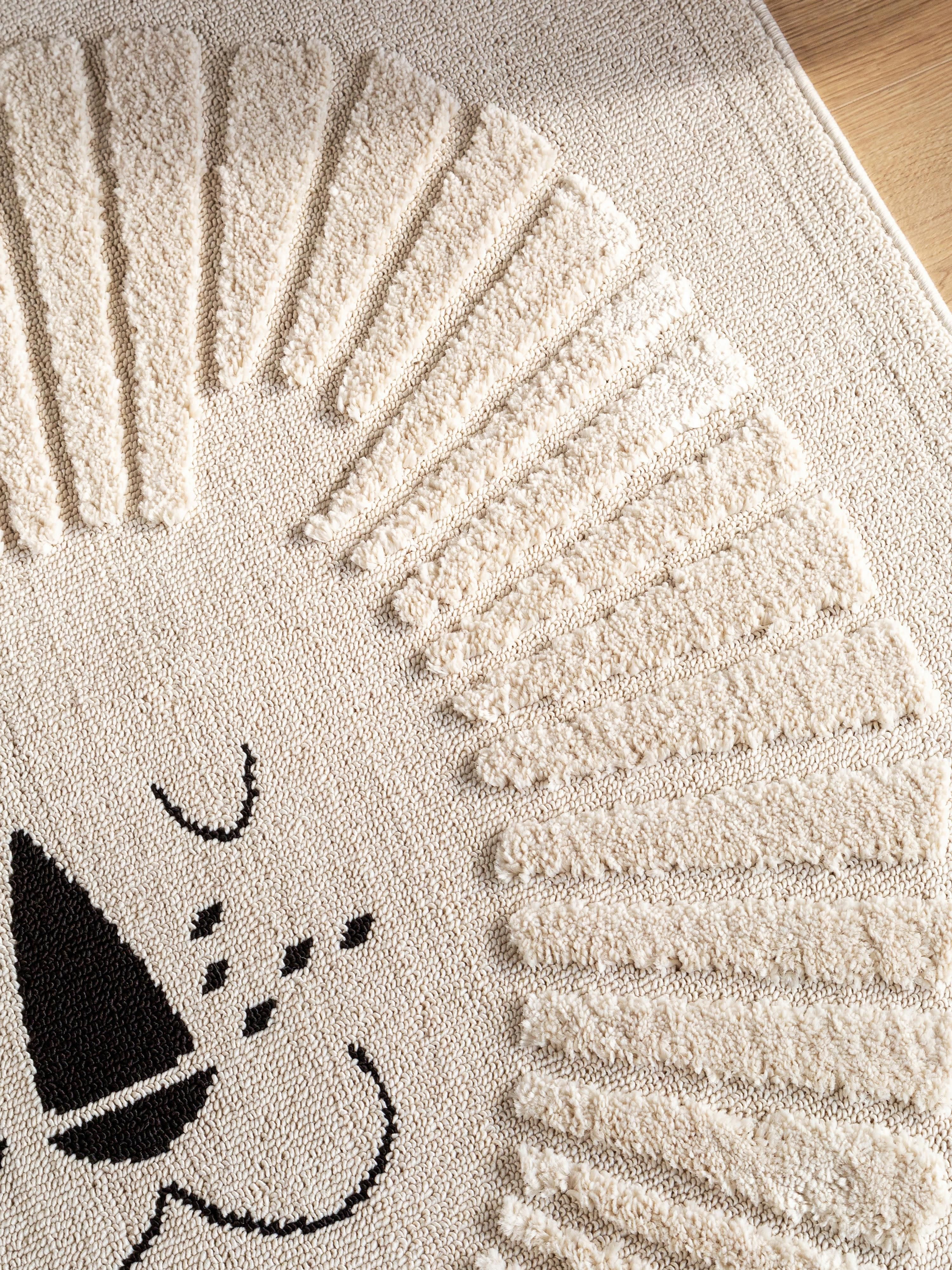 Kindervloerkleed Momo met kwastjes en hoog-laag effect
